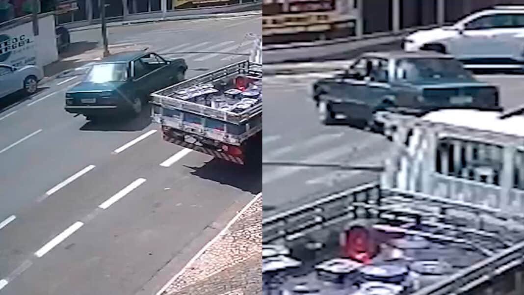 Velozes e Furiosos desafio em Patos de Minas: motorista faz cavalo de pau e escapa de acidente no Centro