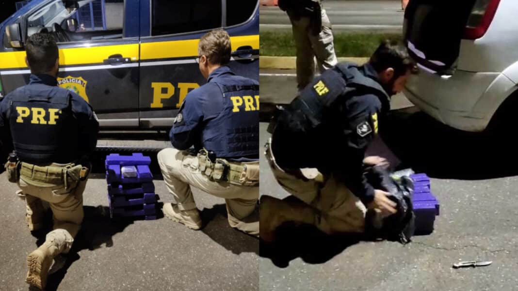 Traficantes tentam fugir da PRF mas acabam presos com 20kg de maconha que iriam para Brasilândia de Minas