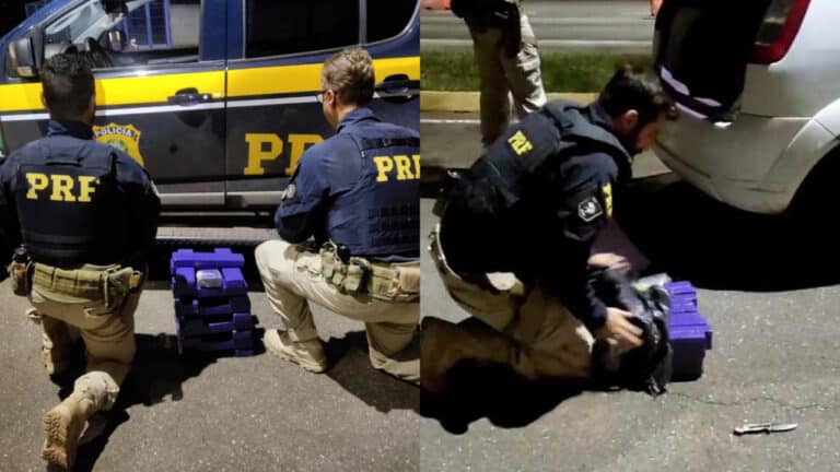 Traficantes tentam fugir da PRF mas acabam presos com 20kg de maconha que iriam para Brasilândia de Minas