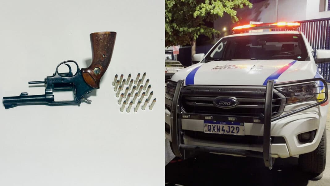 Segurança ostenta arma na rua, mira para o alto e é preso em flagrante em João Pinheiro