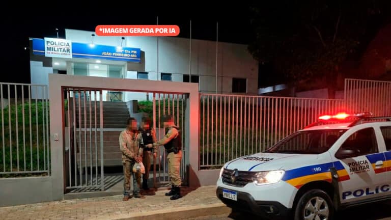 Homem bate na porta da PM para pedir ajuda, descobre que é foragido e acaba preso em João Pinheiro