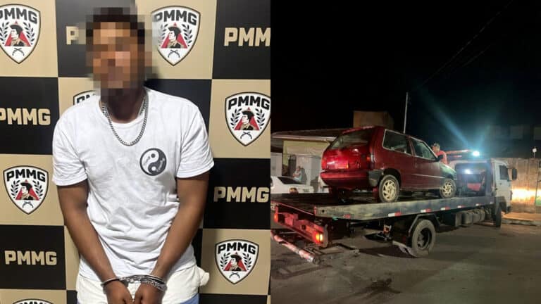 Ladrão "trapalhão" bate carro furtado e é segurado pelo dono até a chegada da PM em João Pinheiro