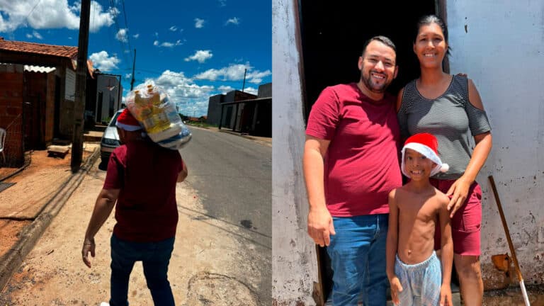 Natal Solidário: Gordinho do Açougue entrega 60 cestas básicas para famílias carentes de João Pinheiro