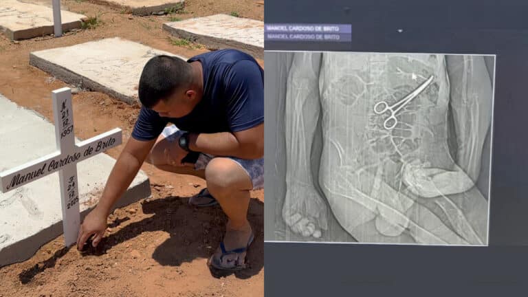 Família pede justiça após pinça ser esquecida dentro de idoso que morreu no hospital municipal de João Pinheiro