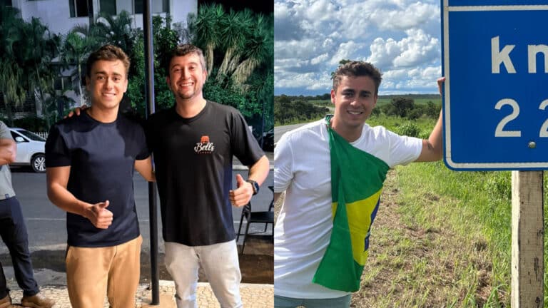 Antes de caminhada “pela liberdade” até Brasília, Nikolas Ferreira passa por João Pinheiro e visita o Bells Burguer