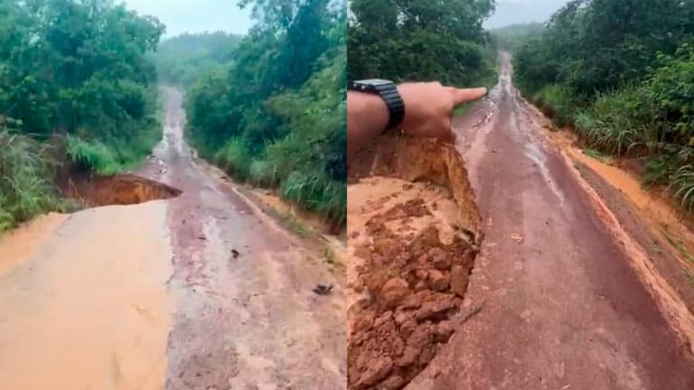 Chuvas provocam erosões e alagamentos e comprometem a estrada de Fruta D’Antas, em João Pinheiro