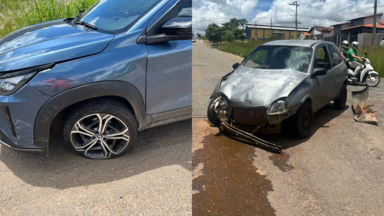 Motorista sem CNH avança parada e bate em carro 0km retirado há 1 mês da concessionária em João Pinheiro