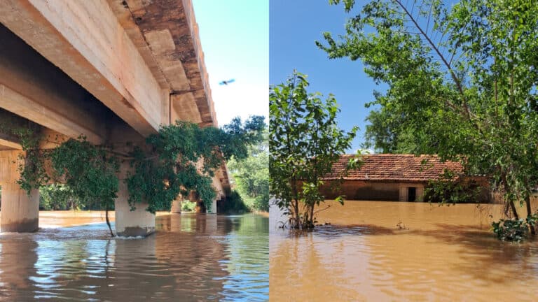 Chuvas causam destruição em Brasilândia de Minas; prefeitura decreta emergência e adia início das aulas