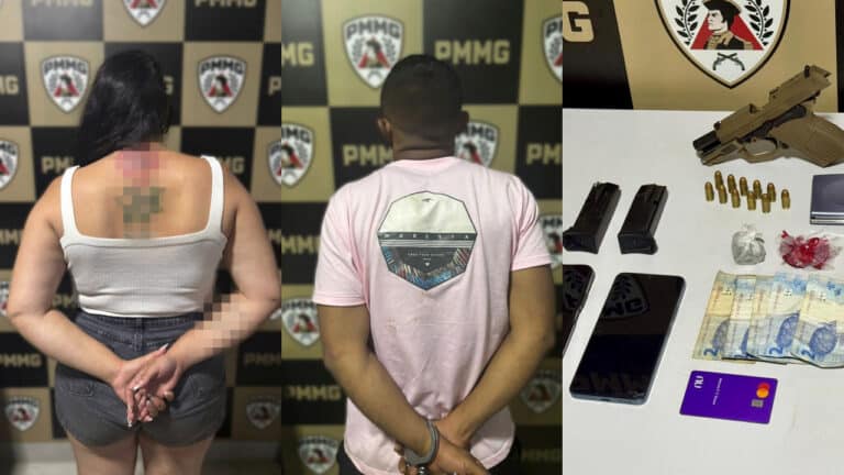 Polícia prende dupla com pistola 9mm, drogas e fecha bar usado como ponto de tráfico em João Pinheiro
