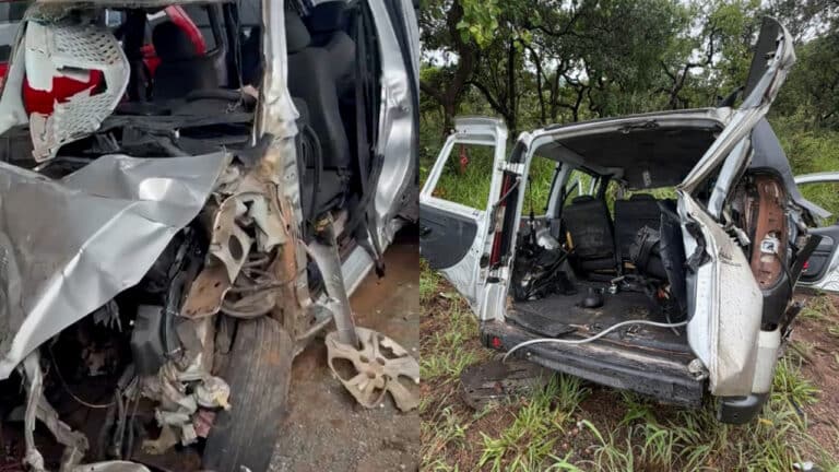 Motorista fica entre a vida e a morte e passageiro se fere após batida frontal na BR-040 em João Pinheiro