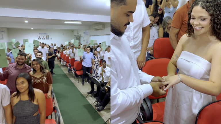 Casamento comunitário emociona e une 31 casais em cerimônia histórica em João Pinheiro; veja fotos