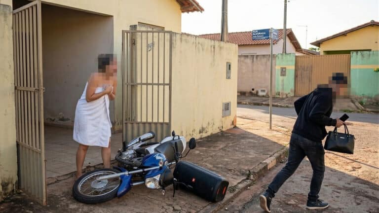 Ladrão invade casa, furta dinheiro e só foge após grito de moradora que tomava banho em João Pinheiro