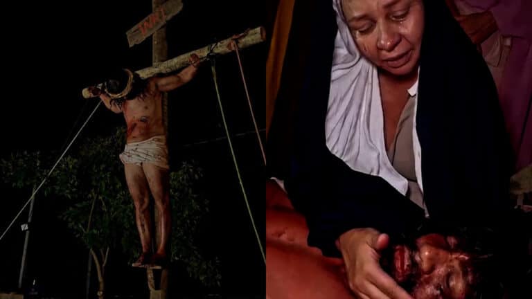 Com realismo impressionante, encenação da Paixão de Cristo leva centenas de fiéis às lágrimas em João Pinheiro