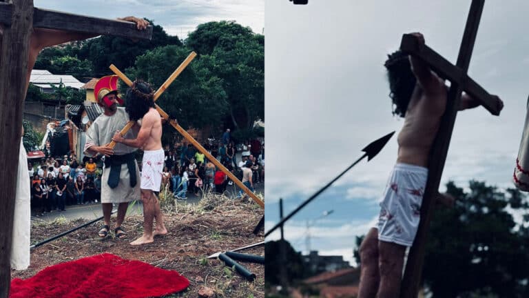 Encenação da Paixão de Cristo da Paróquia São Cristovão reúne multidão em ato de fé pelas ruas de João Pinheiro