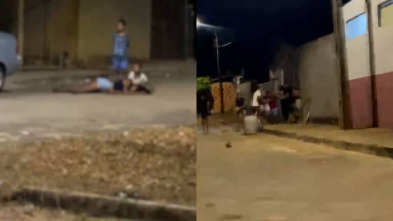 Vídeo mostra briga generalizada com mulher desmaiada e crianças chorando em Brasilândia de Minas