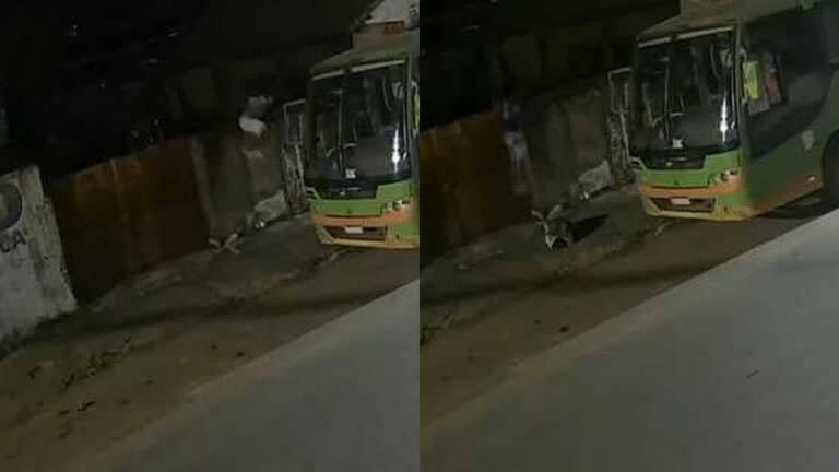 Câmera flagra dupla de ladrões pulando muro de oficina para furtar fios elétricos em João Pinheiro