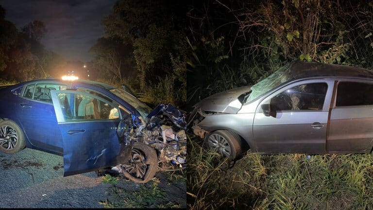 Colisão frontal na véspera do feriado deixa um morto e três gravemente feridos na BR-040 em João Pinheiro