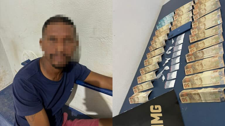Suspeito de vender drogas é preso com 15 papelotes de cocaína no distrito de Veredas em João Pinheiro