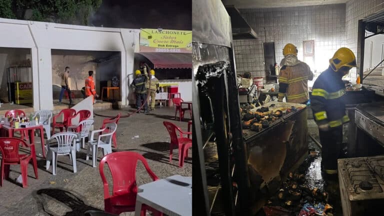 Incêndio com explosão destrói o tradicional Hot Dog Quero Mais na Praça Redonda em João Pinheiro