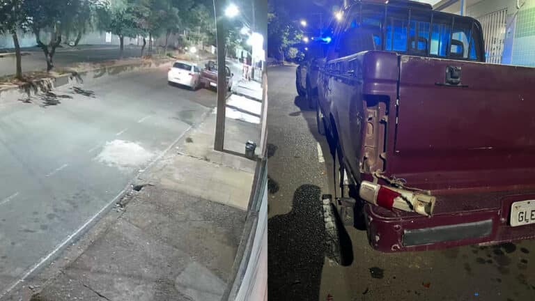 Motorista bate em D20 estacionada e foge sem deixar rastro no bairro Alvorada, em João Pinheiro