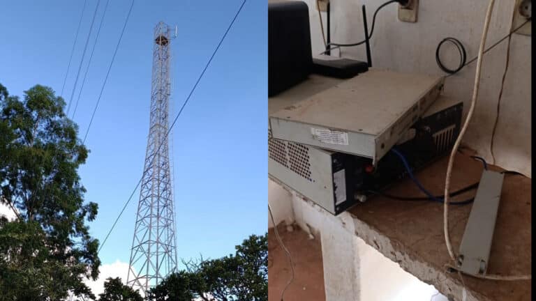 João Pinheiro fica sem sinal de TV após ladrões fazerem limpa nos cabos das torres de telecomunicações