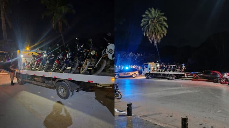 Polícia recolhe motos irregulares, multa som alto e pega motoristas sem CNH em Brasilândia de Minas