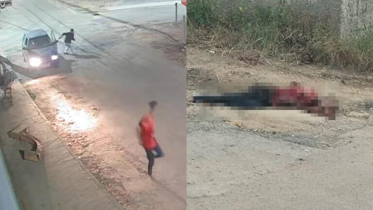 Vídeo flagra suspeito chegando em carro furtado de vereador e perseguindo vítima antes de matá-la em João Pinheiro