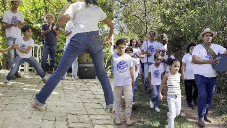 Capoeira, cultura e meio ambiente unem 28 crianças em caminhada na comunidade do Gerais em João Pinheiro