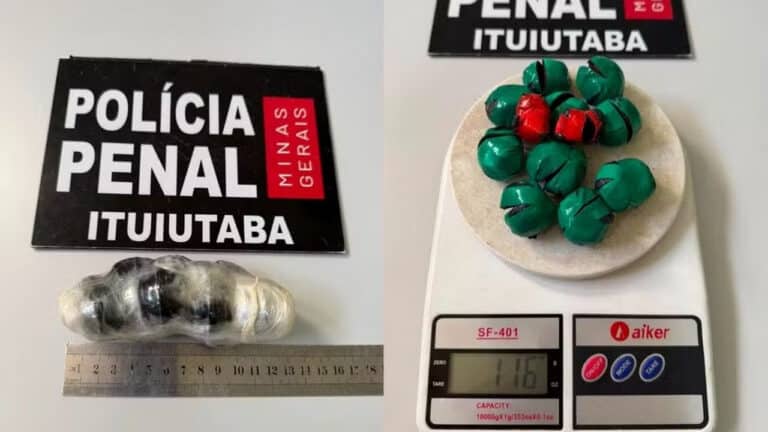 Jovem com bebê no colo é barrada ao tentar entrar com fumo escondido no "xibiu" em Minas Gerais