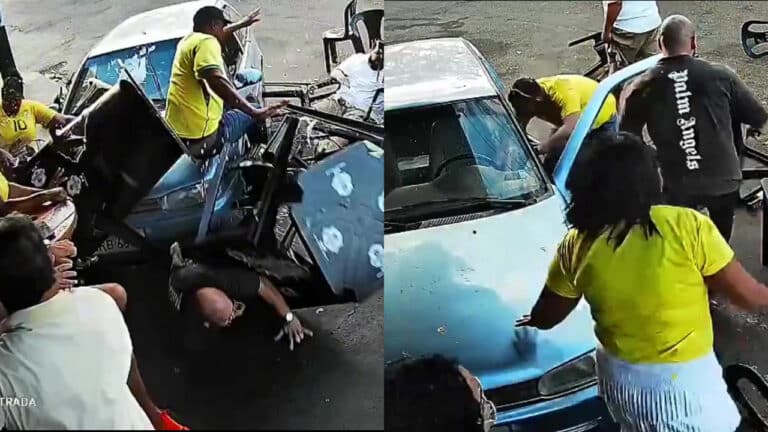 Chocante! câmeras flagram torcedores sendo atropelados por motorista adolescente em Patrocínio; três ficam feridos