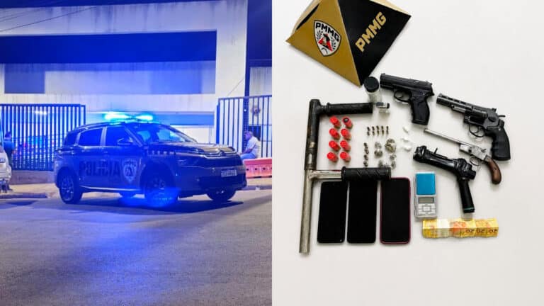 Polícia acha armas caseiras, cocaína e maconha com adolescentes e jovem após denúncia em João Pinheiro