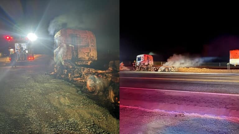 Susto na BR-365: caminhão é consumido por incêndio em Varjão de Minas e motorista salva carga com manobra rápida