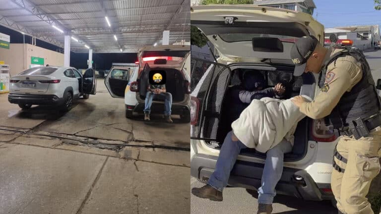 Carro clonado é interceptado pela Polícia na BR-040 e dois homens acabam presos em João Pinheiro