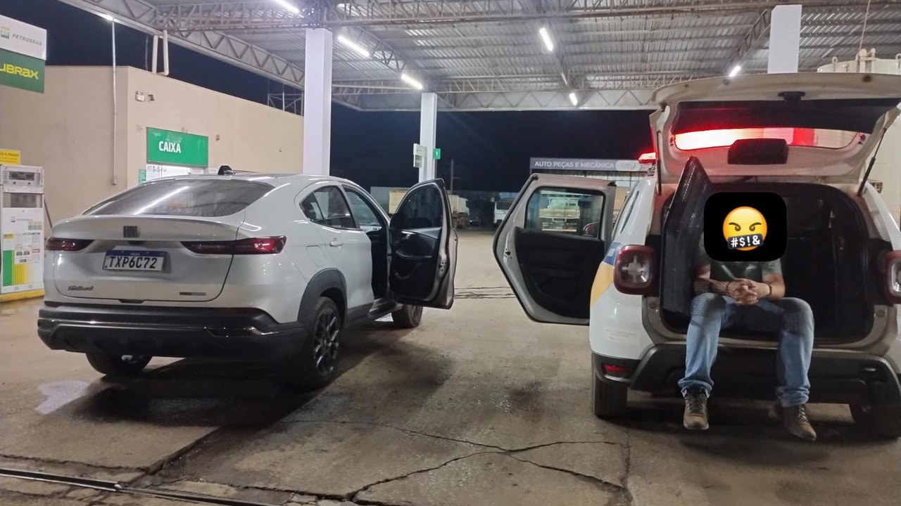 Carro clonado é interceptado pela Polícia na BR-040 e dois homens acabam presos em João Pinheiro