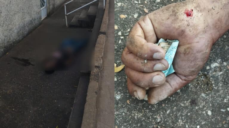 Veja o vídeo! Bêbado tropeça em meio-fio bate a cabeça no chão e morre durante madrugada gelada em João Pinheiro