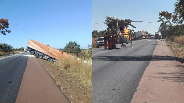 Motorista morre preso às ferragens após batida de frente entre duas carretas na BR-365 em Buritizeiro