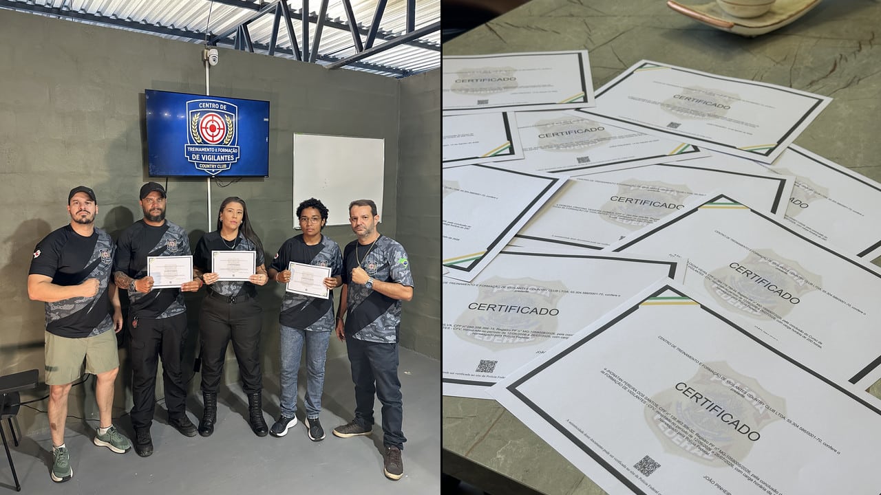 Sem precisar sair da cidade: alunos recebem certificado da Polícia Federal de curso de vigilante em João Pinheiro