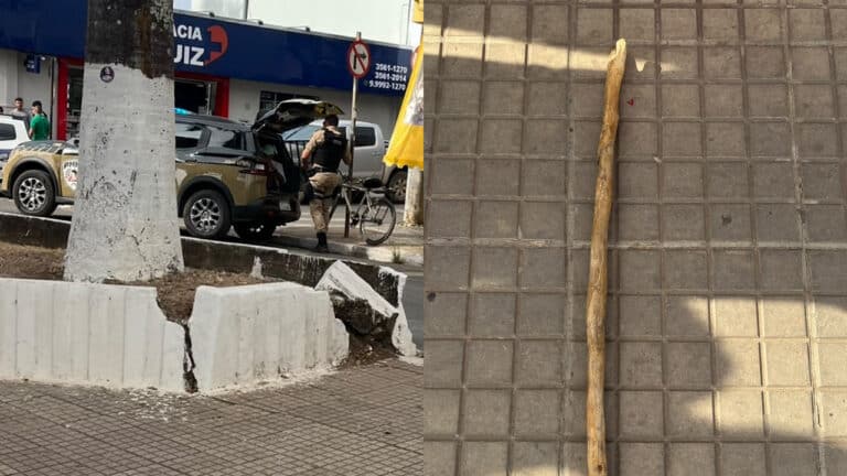 Homem xinga crentes de "safados", dá paulada na cabeça de idoso de 83 anos e vai preso no Centro de João Pinheiro
