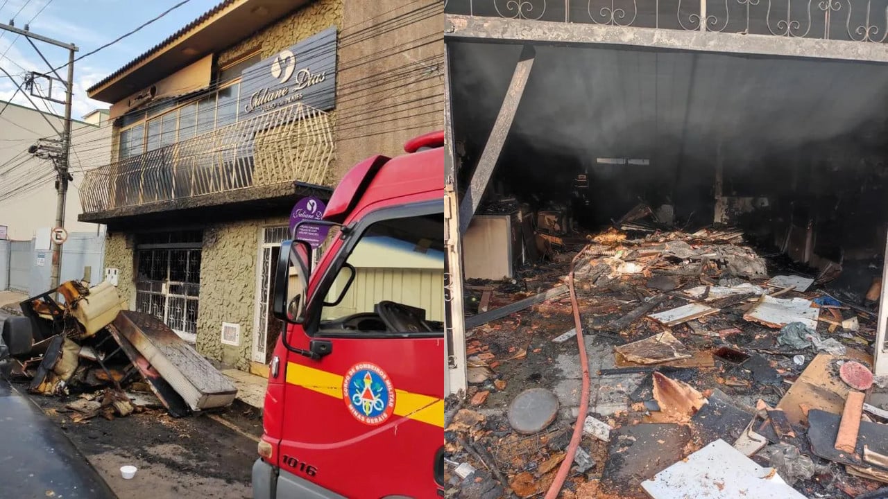 Queimou tudo! Loja de móveis e eletrodomésticos pega fogo e fica totalmente destruída em Paracatu