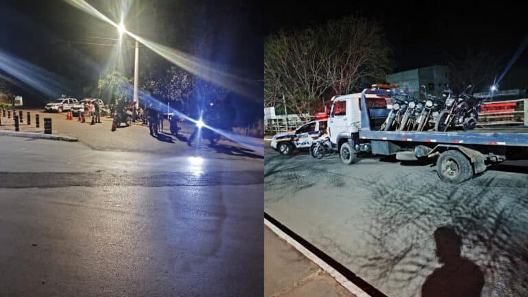 Motos na mira, operação blitz da PM com apoio da Patran de João Pinheiro fiscaliza Brasilândia de Minas