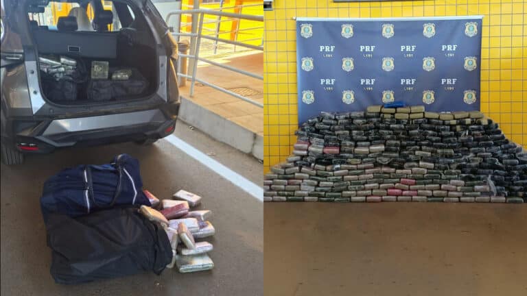 PRF encontra 210kg de maconha "da onça" escondidas em malas de viagem e prende motorista na BR-040, em Paracatu