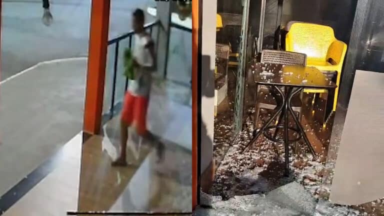 Ladrão quebra a vidraça, invade o Giraffas, faz a maior bagunça e furta cervejas Heineken em João Pinheiro