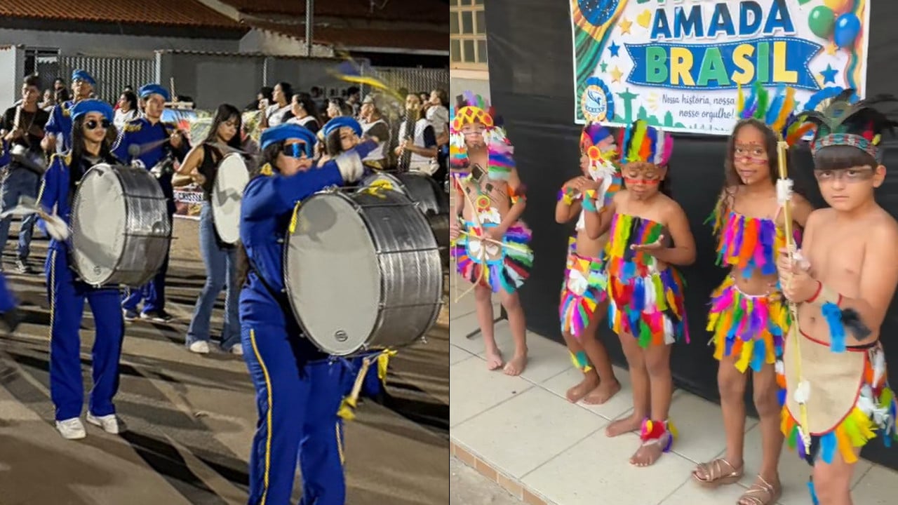 Que orgulho! Alunos de Luizlândia do Oeste (JK) e Veredas fazem bonito no desfile cívico em João Pinheiro