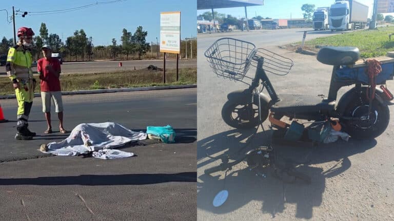 Idoso de 71 anos em motinha elétrica morre após ser atingido por carro na BR-365, em Pirapora