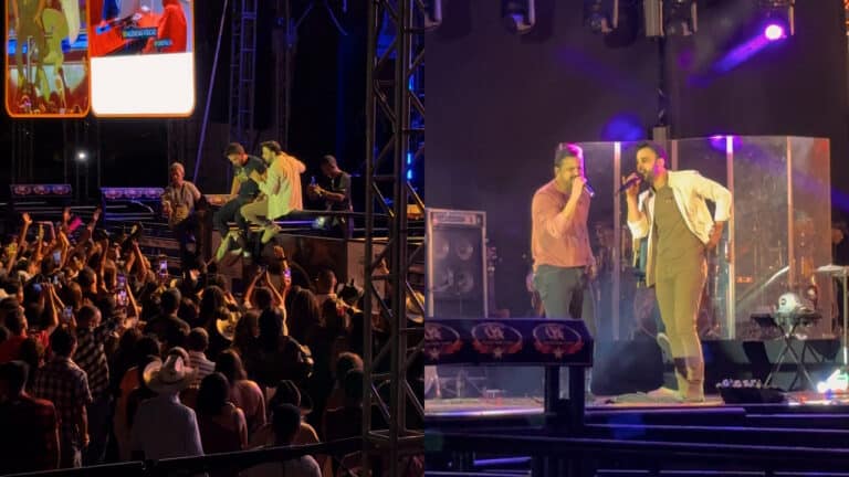 Que show foi esse! Clayton & Romário cantam em cima da grade do rodeio cara a cara com o público em João Pinheiro