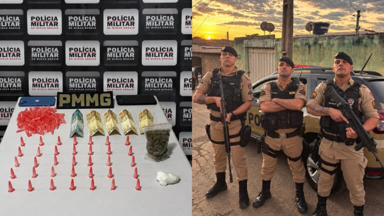 Cocaína escondida em tênis e sapateira: PM prende dupla suspeita de tráfico às margens da BR-040, em João Pinheiro