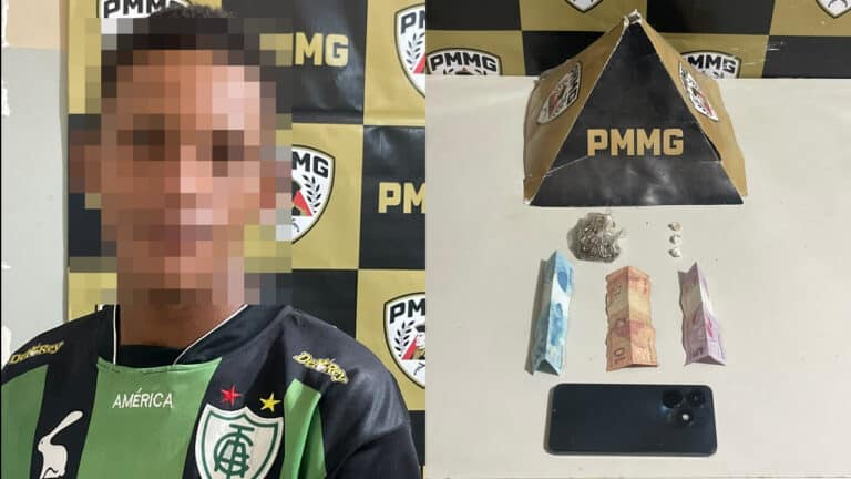 Tentou disfarçar ao ver a PM, mas não deu! Homem é preso com crack e maconha no Água Limpa, em João Pinheiro