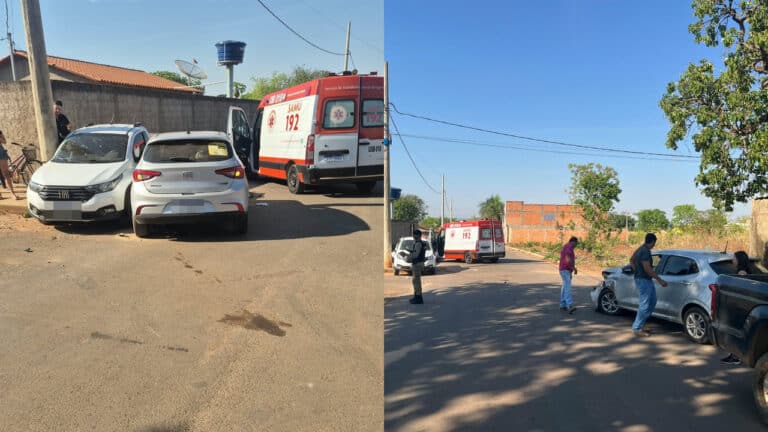 Moradores arrastam carro para liberar vítimas após batida que deixou veículo prensado em poste em Brasilândia de Minas