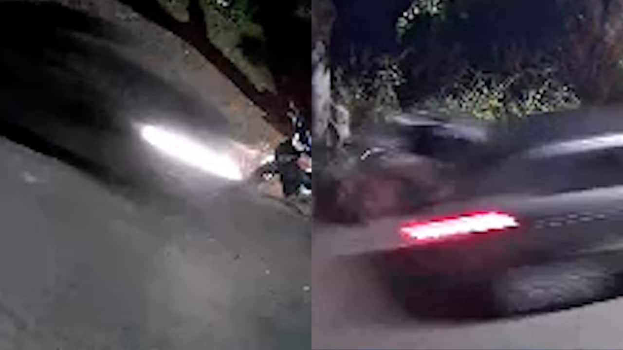 Prejuízo! Motorista de carro acelera e destrói completamente moto que estava estacionada na rua em João Pinheiro
