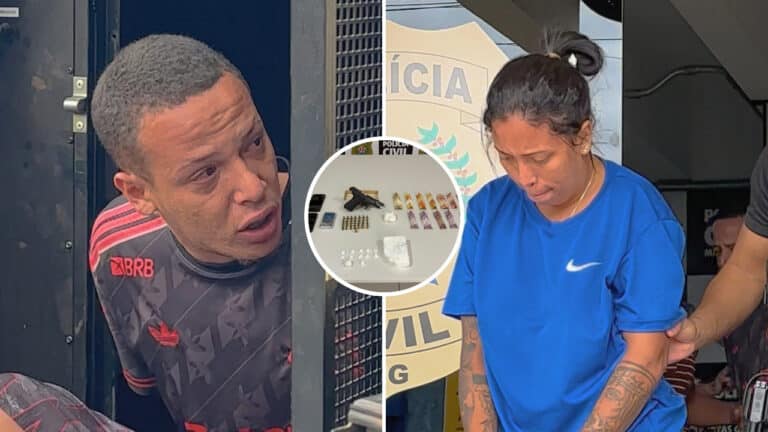 Após tiroteio no Cais, gerente do tráfico é preso com a mulher, pistola e mais de R$ 50 mil em drogas em João Pinheiro